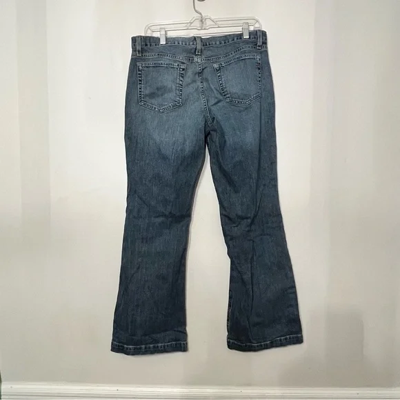 Gap 1969 Sz 12 Long & Lean Flare Jeans Stretch Women's 30" Inseam Y2K Wide Leg - Picture 2 of 11